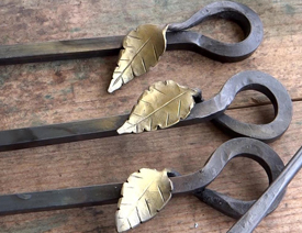 hookswith brass leaves small